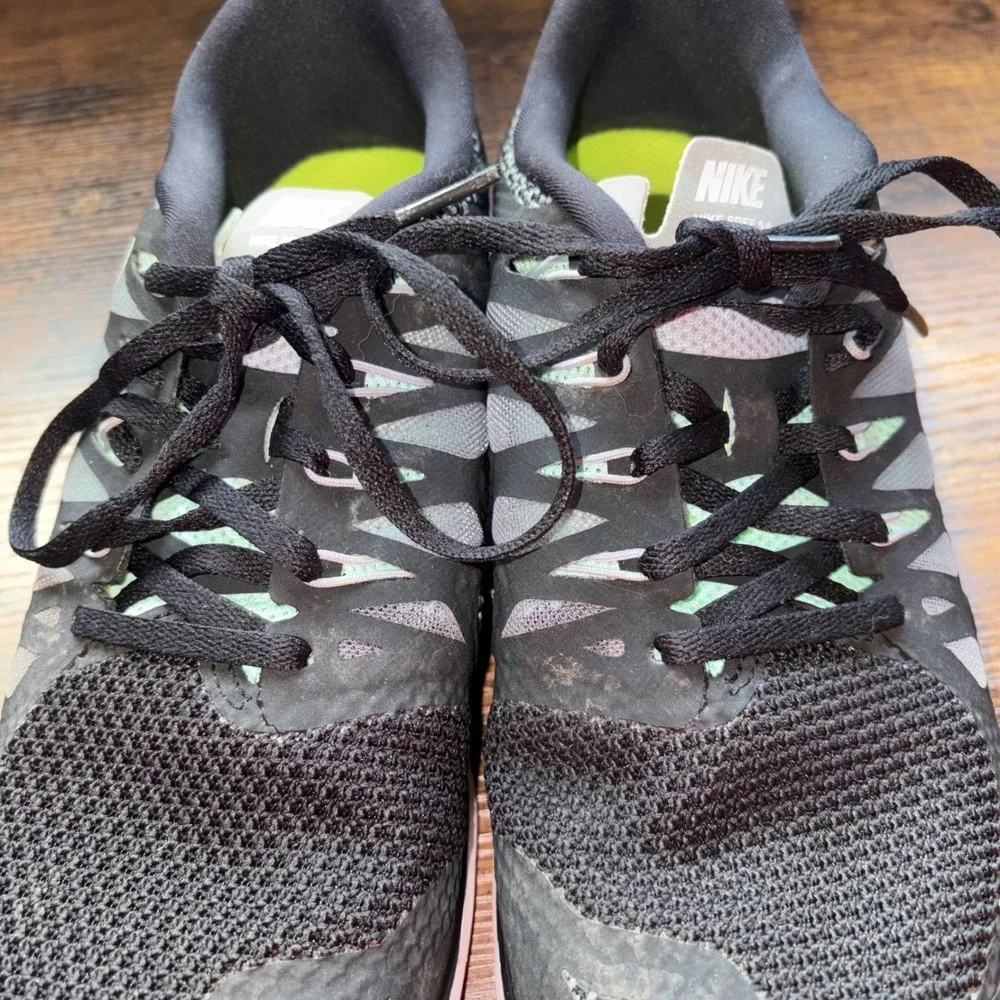 Nike Free 5.0 Womens Running Shoes Black White Mint 642199-031 Size 10